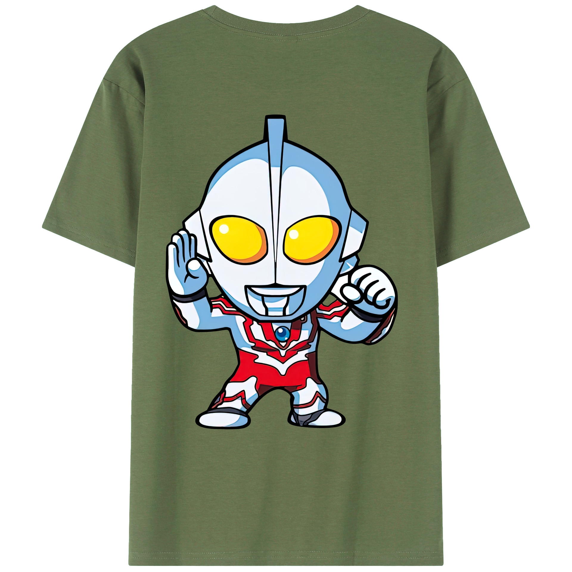 （画像用） ウルトラマン Ultraman 綿100％ メンズ半袖Tシャツ（バックプリント） 通気性